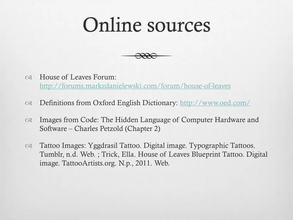 online sources