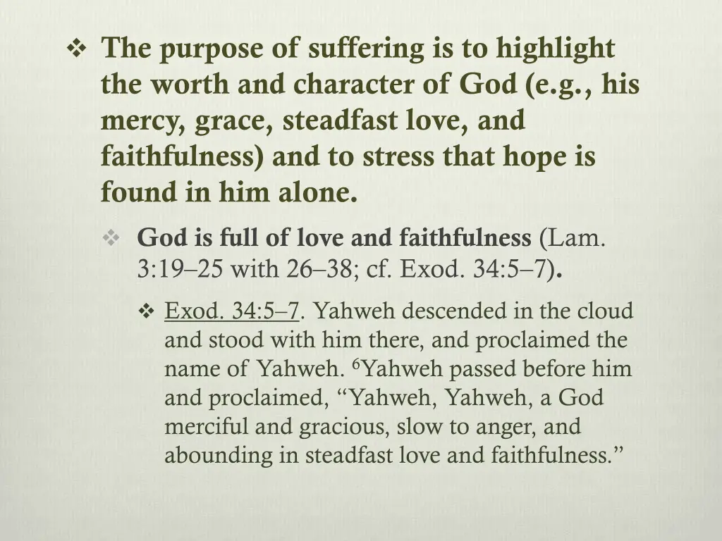 the purpose of suffering is to highlight