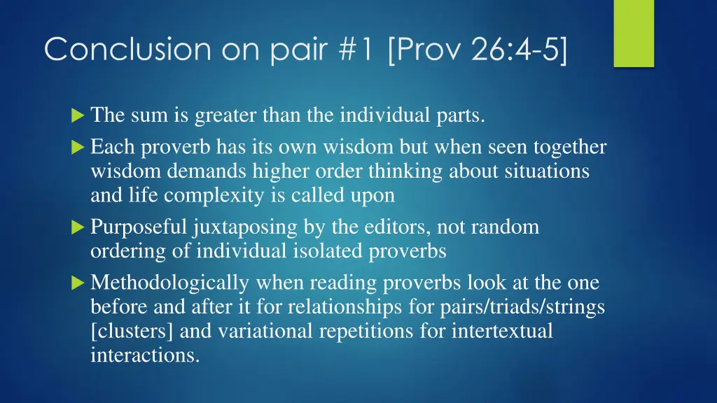 conclusion on pair 1 prov 26 4 5