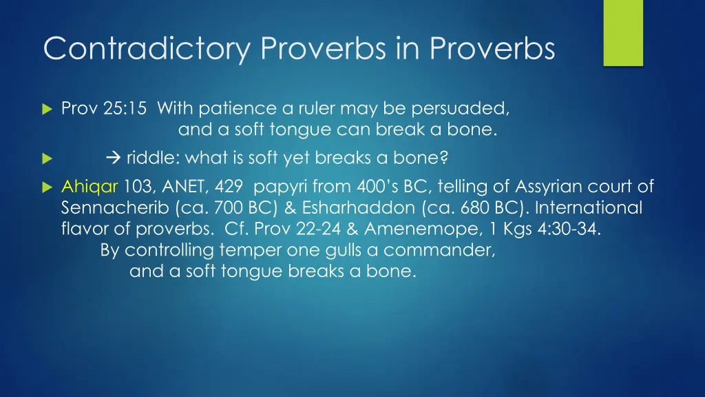 contradictory proverbs in proverbs 2