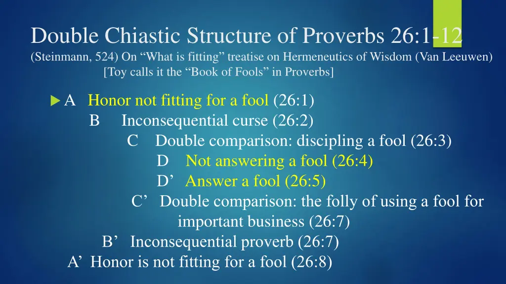 double chiastic structure of proverbs