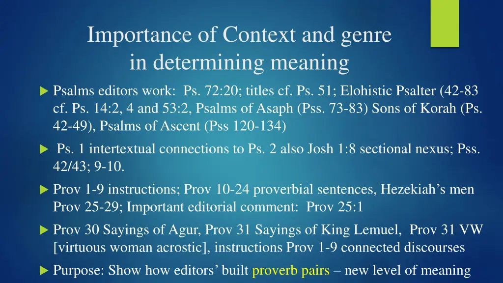 importance of context and genre in determining 1