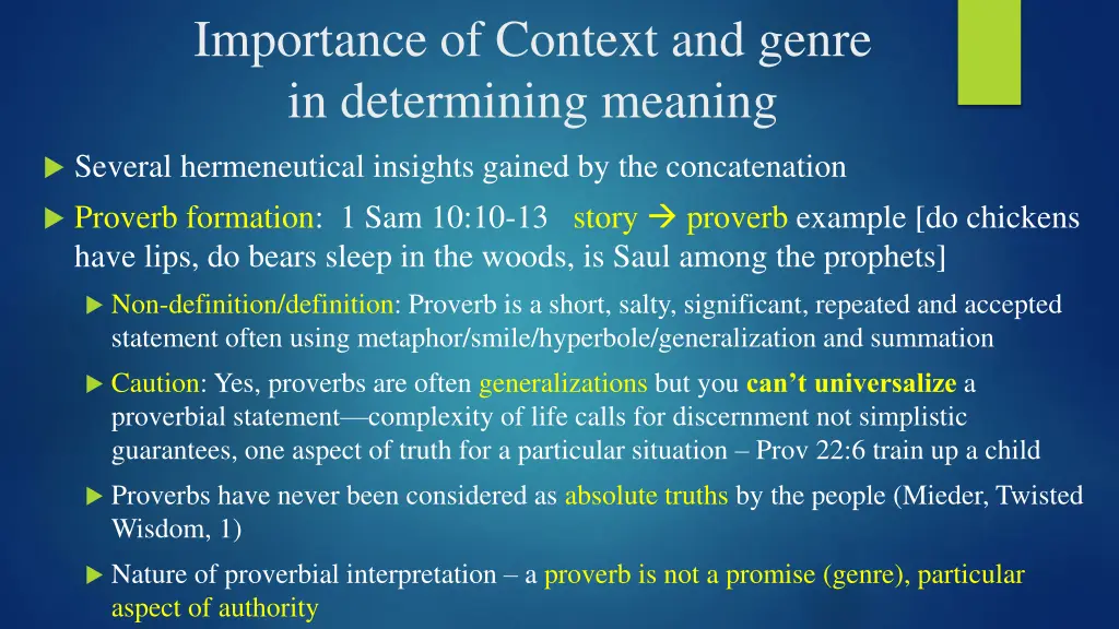 importance of context and genre in determining 2