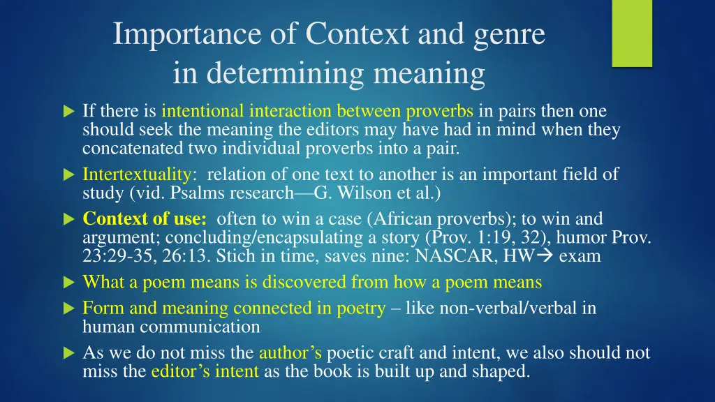 importance of context and genre in determining 3