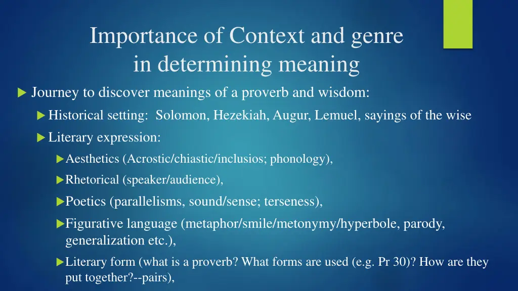 importance of context and genre in determining 4