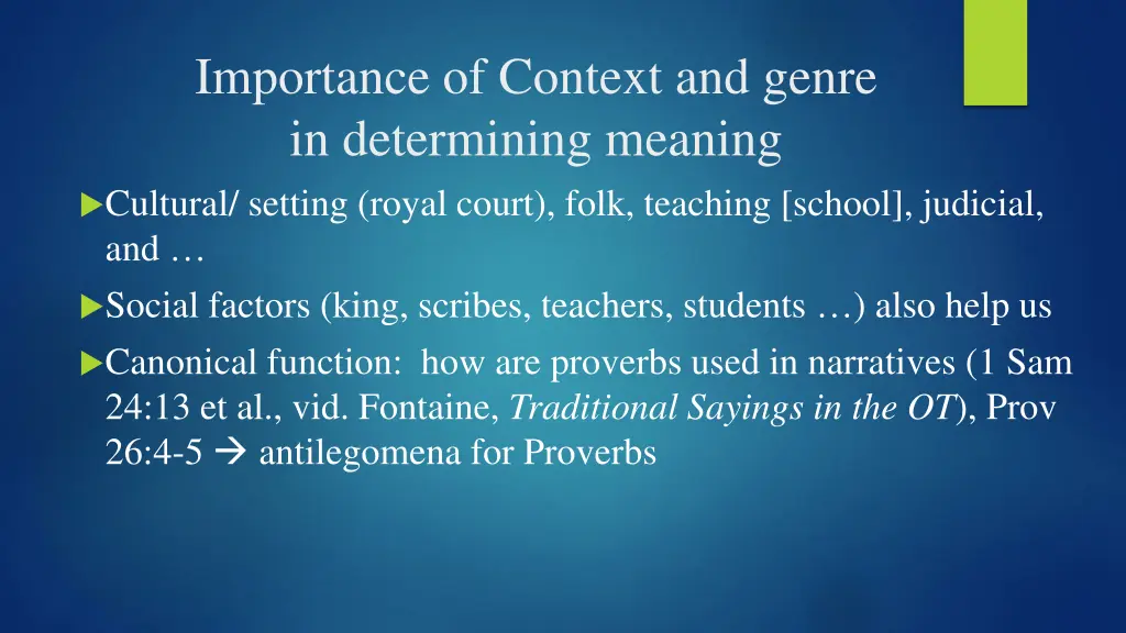 importance of context and genre in determining 5