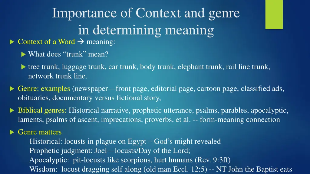 importance of context and genre in determining