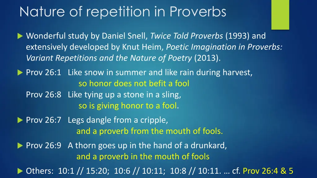 nature of repetition in proverbs