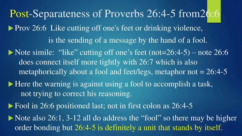 post separateness of proverbs 26 4 5 from26 6