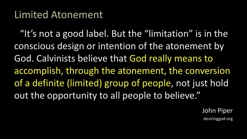 limited atonement