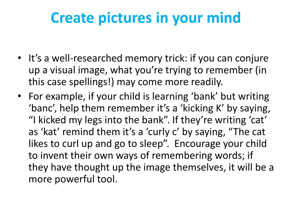 create pictures in your mind