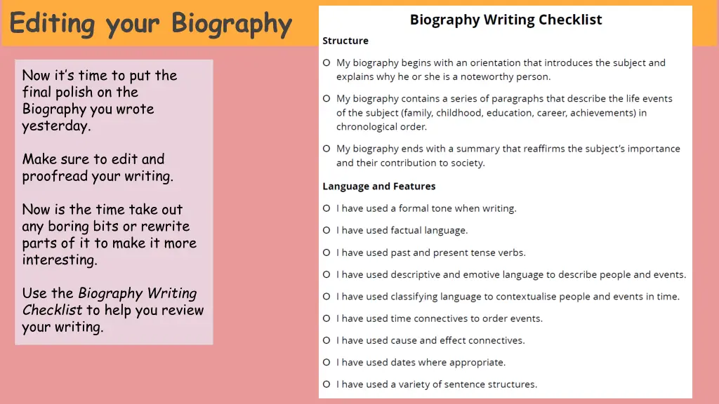 editing your biography