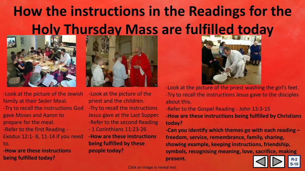 how the instructions in the readings for the holy