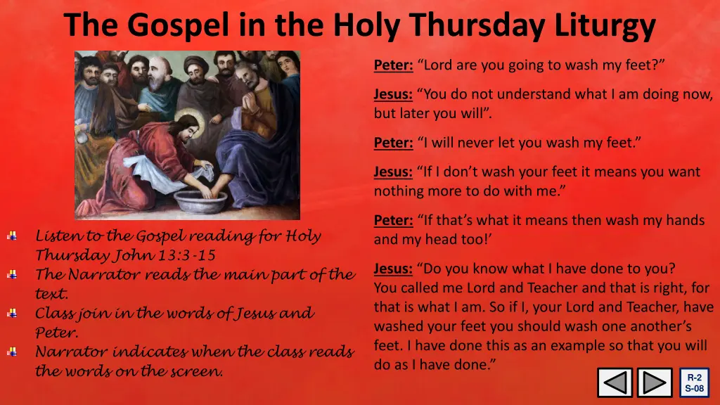 the gospel in the holy thursday liturgy