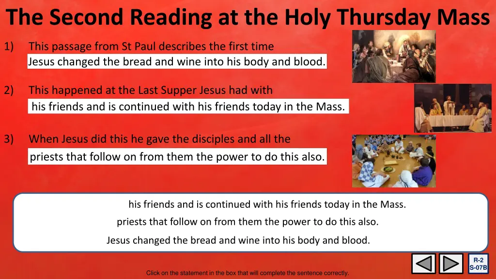 the second reading at the holy thursday mass 1