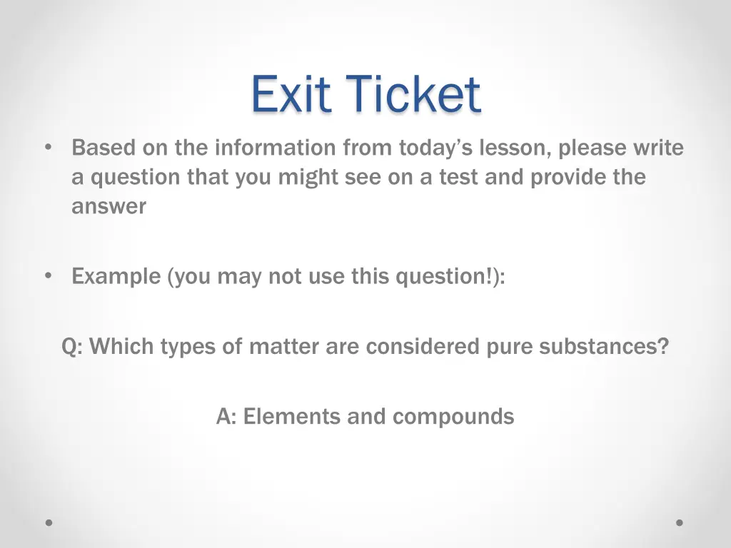 exit ticket