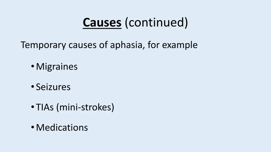 causes continued