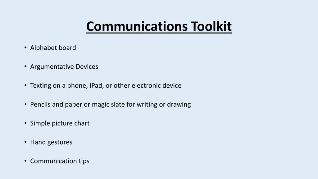 communications toolkit