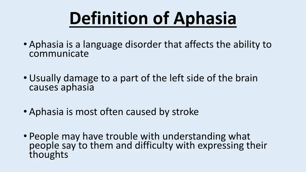 definition of aphasia