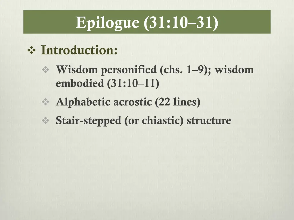 epilogue 31 10 31