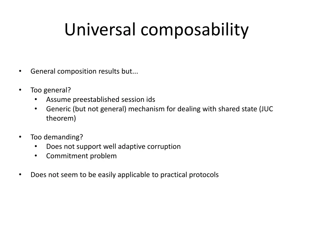 universal composability