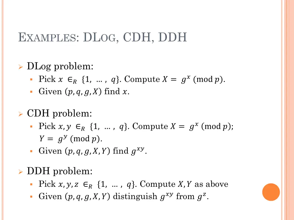 e xamples dl og cdh ddh 3