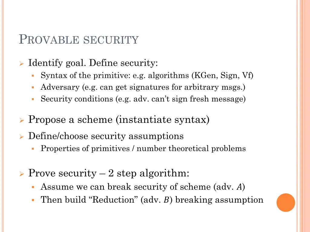 p rovable security