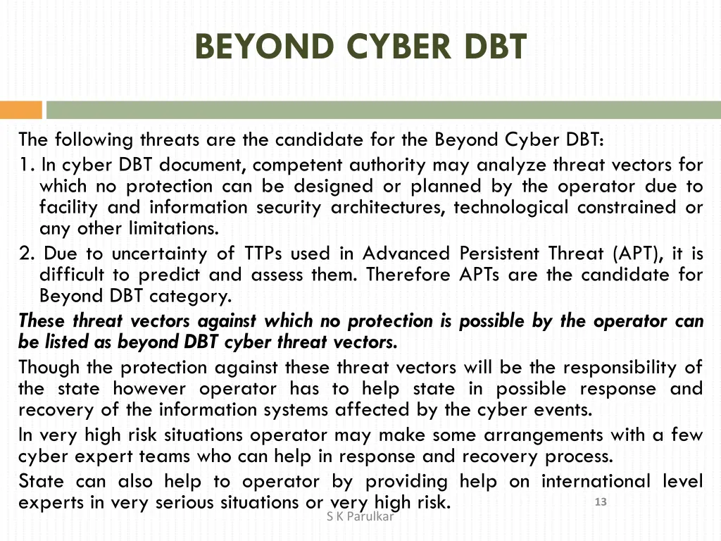 beyond cyber dbt