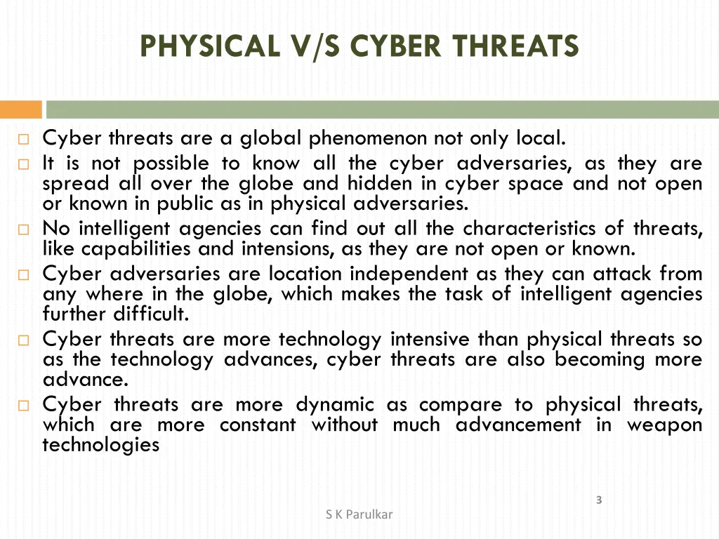 physical v s cyber threats