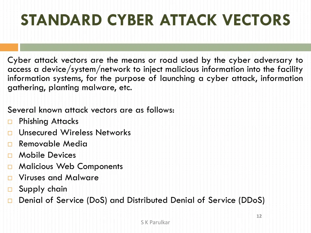 standard cyber attack vectors