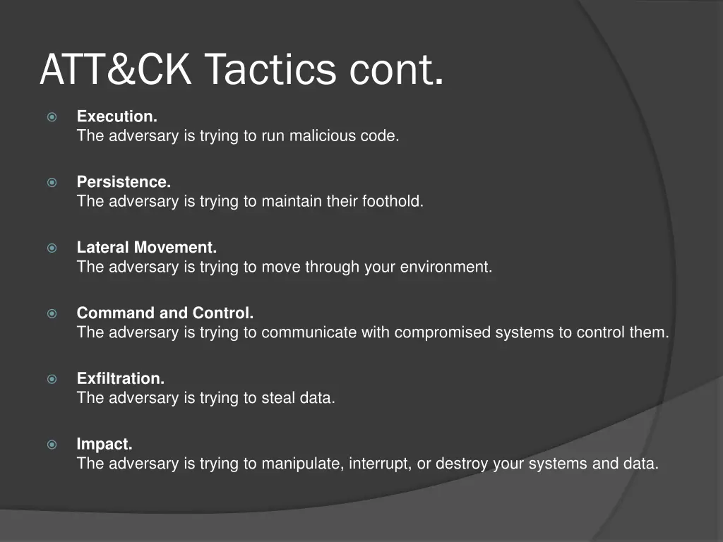 att ck tactics cont