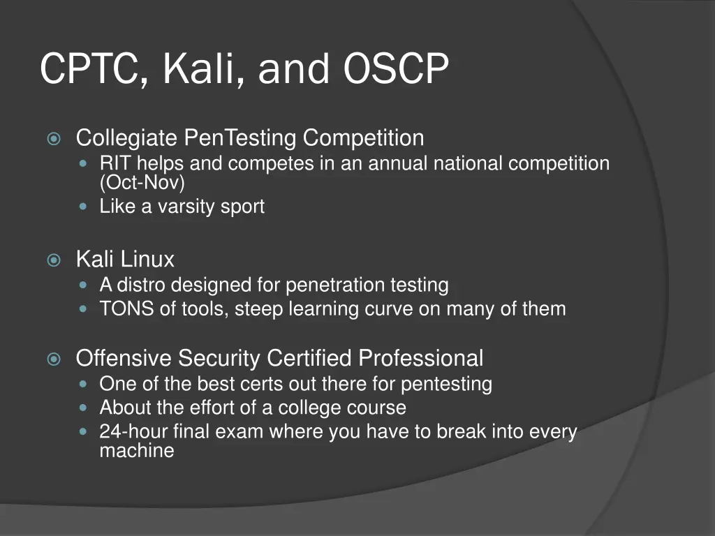 cptc kali and oscp