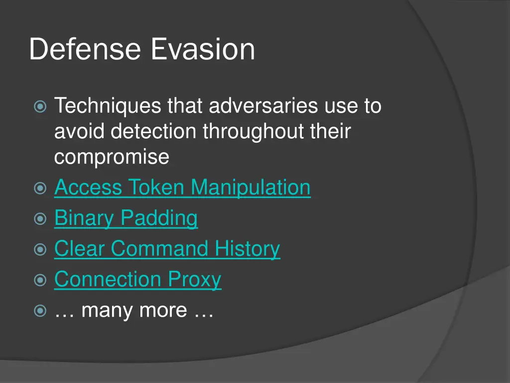 defense evasion