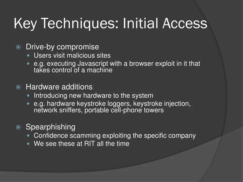 key techniques initial access