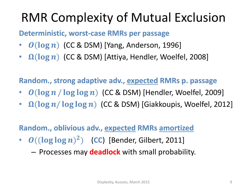 rmr complexity of mutual exclusion