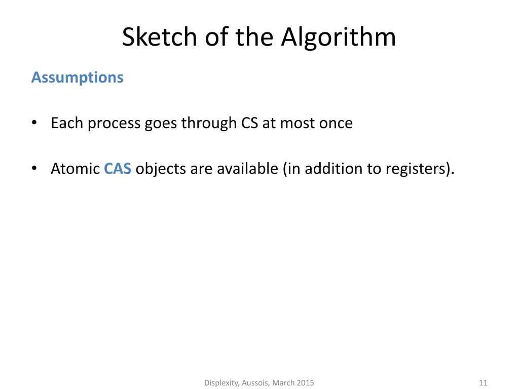 sketch of the algorithm