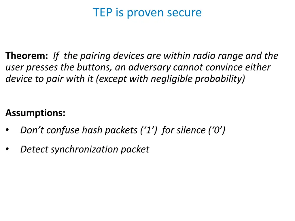 tep is proven secure