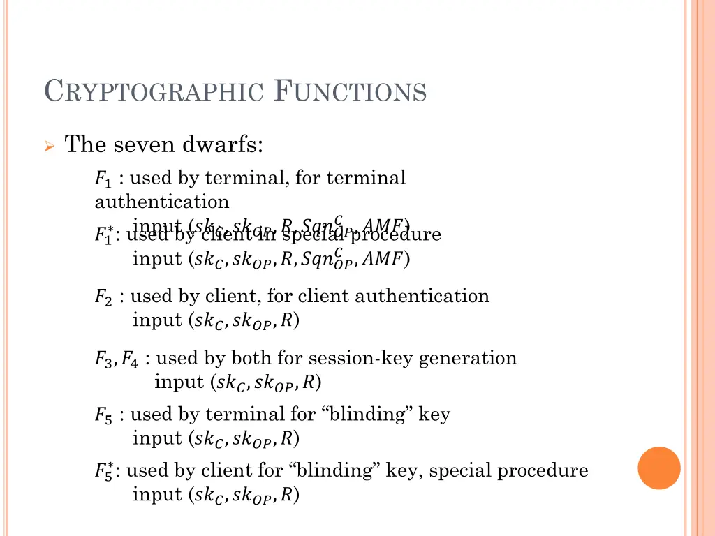 c ryptographic f unctions