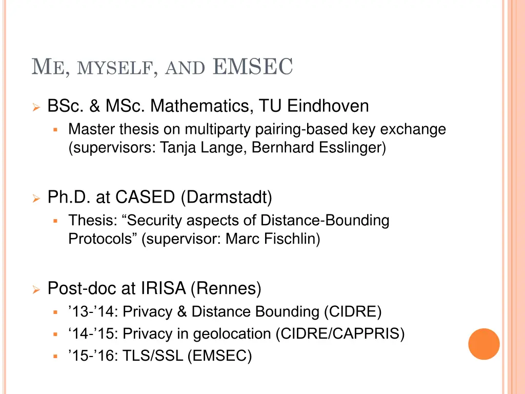 m e myself and emsec