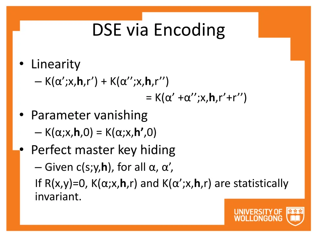 dse via encoding