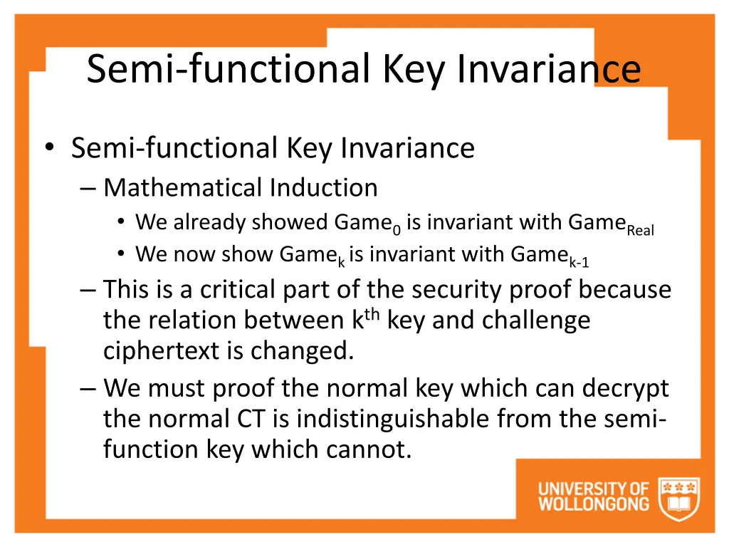 semi functional key invariance