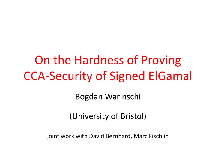 on the hardness of proving cca security of signed