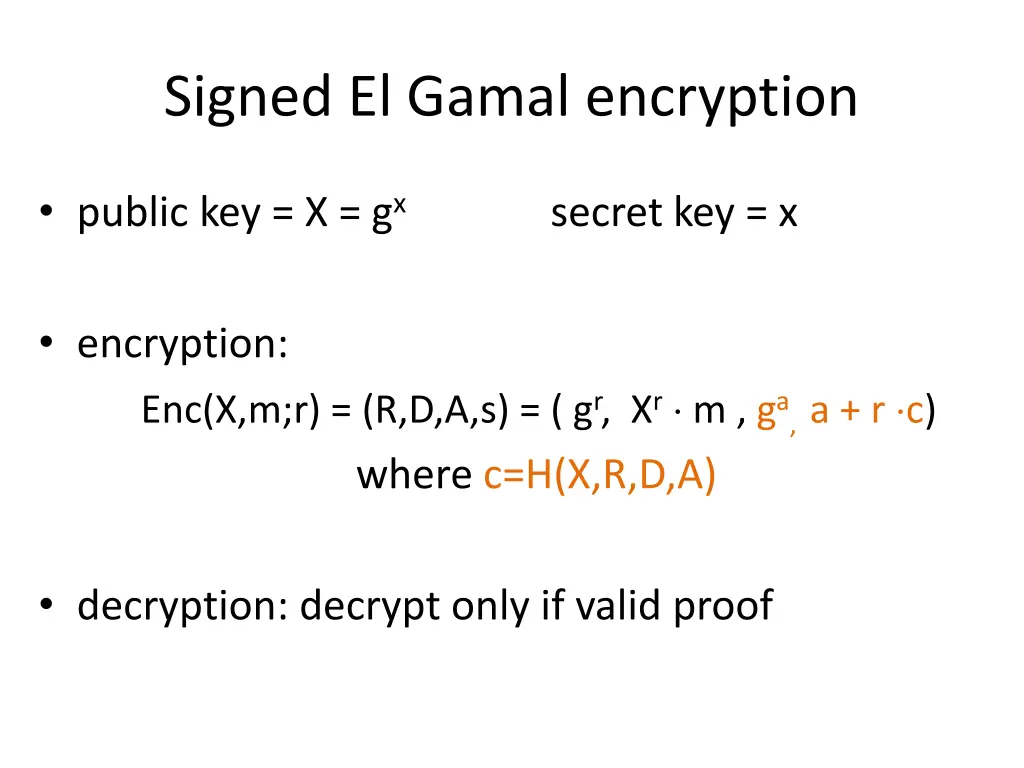 signed el gamal encryption