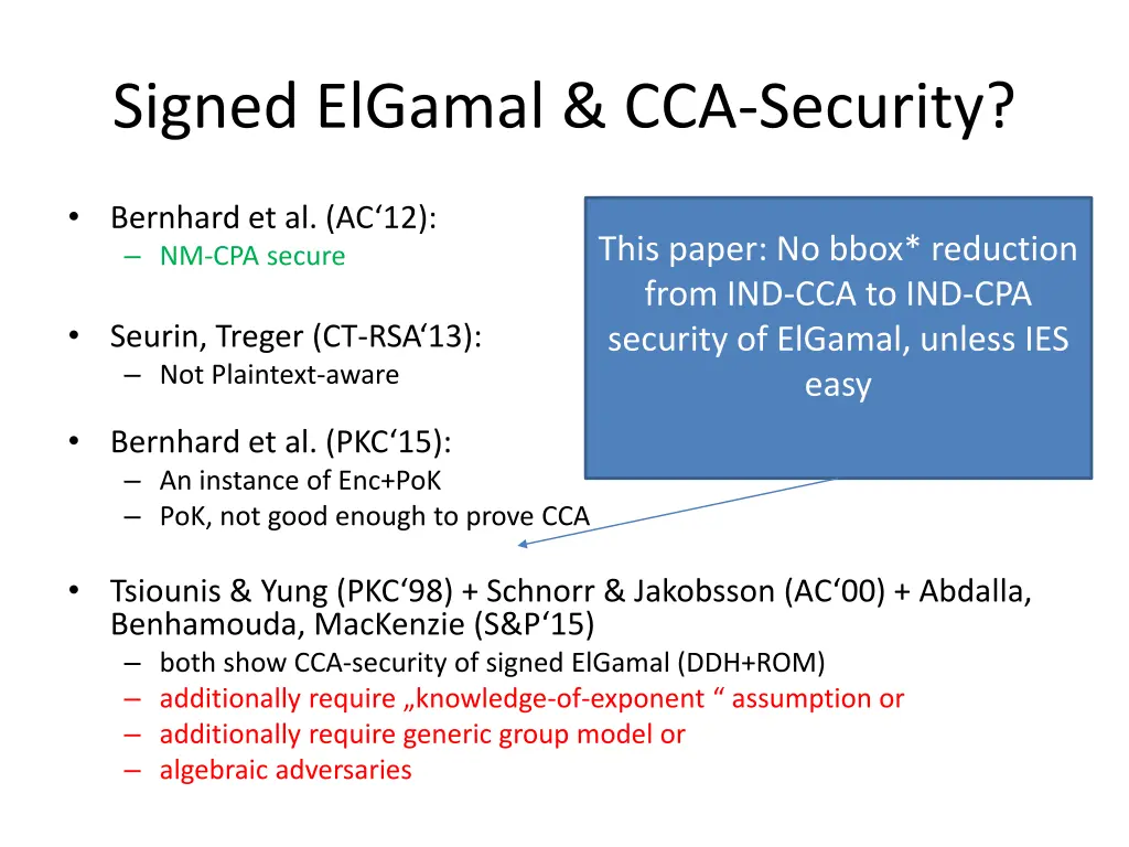 signed elgamal cca security