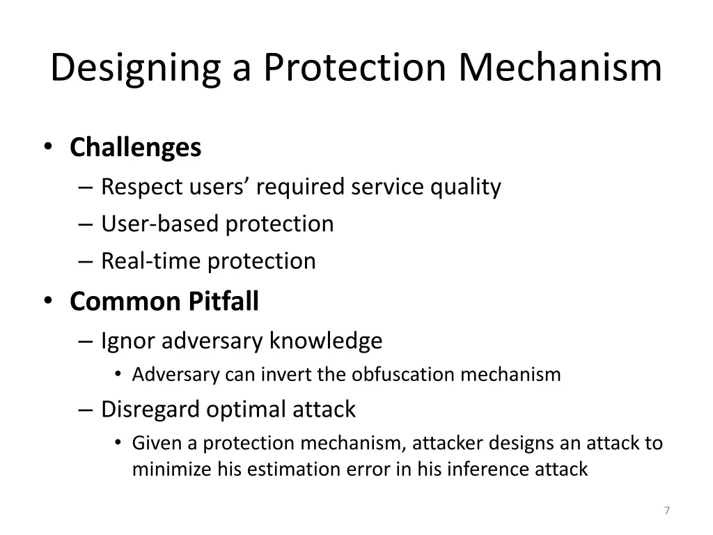 designing a protection mechanism