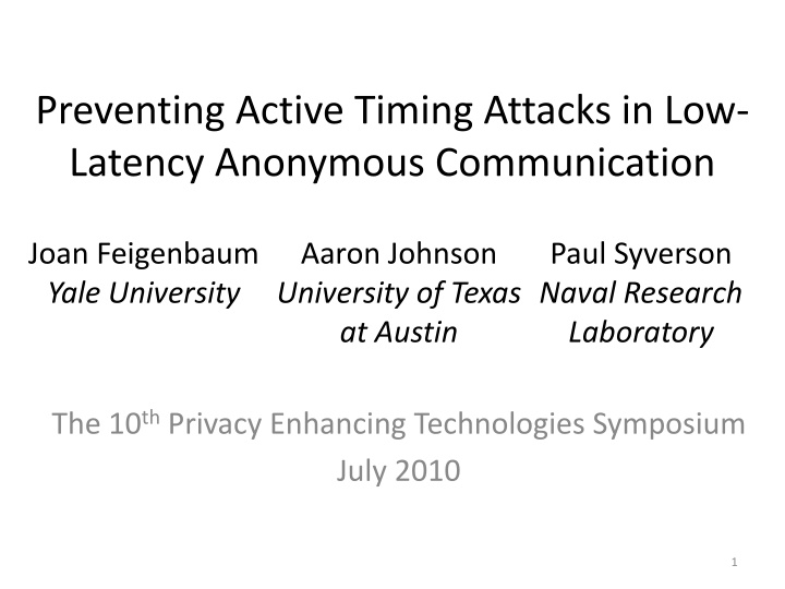 preventing active timing attacks in low latency