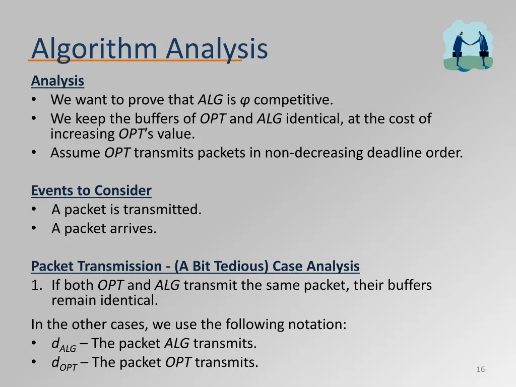 algorithm analysis analysis we want to prove that