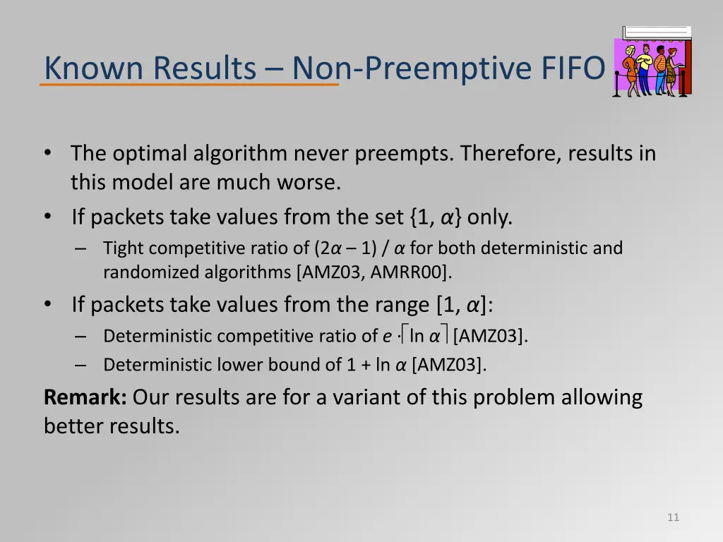 known results non preemptive fifo