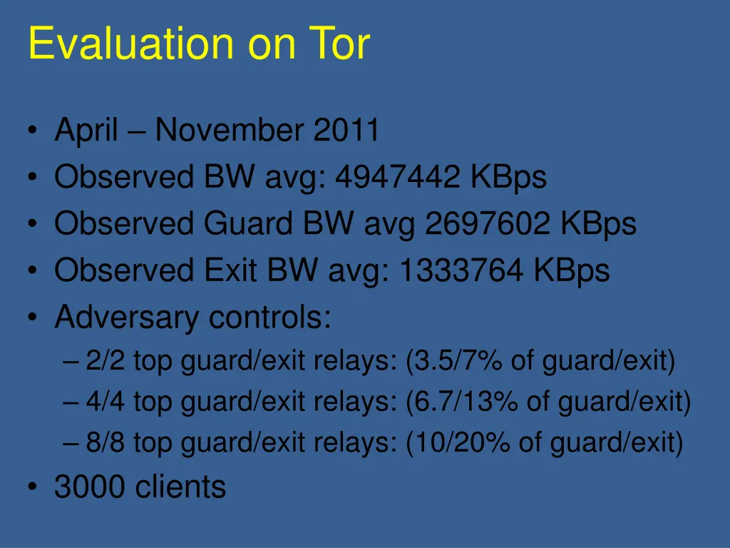 evaluation on tor