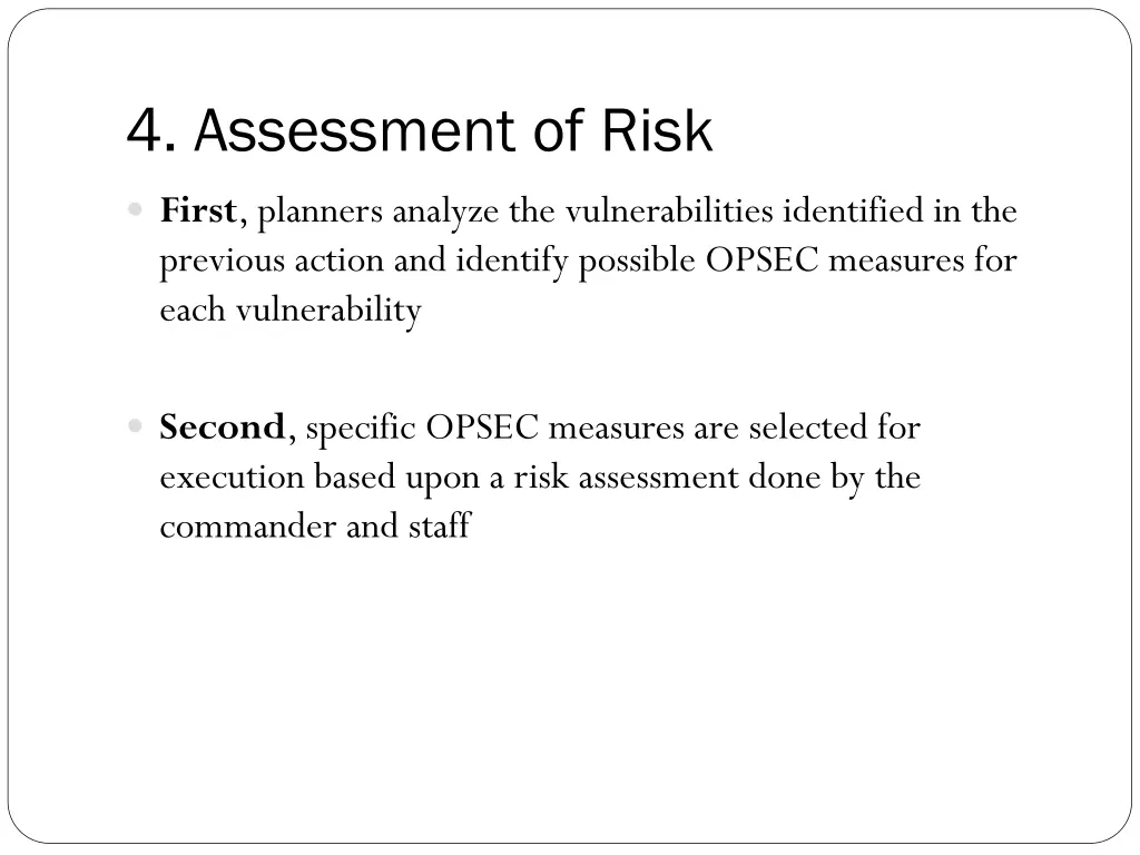 4 assessment of risk